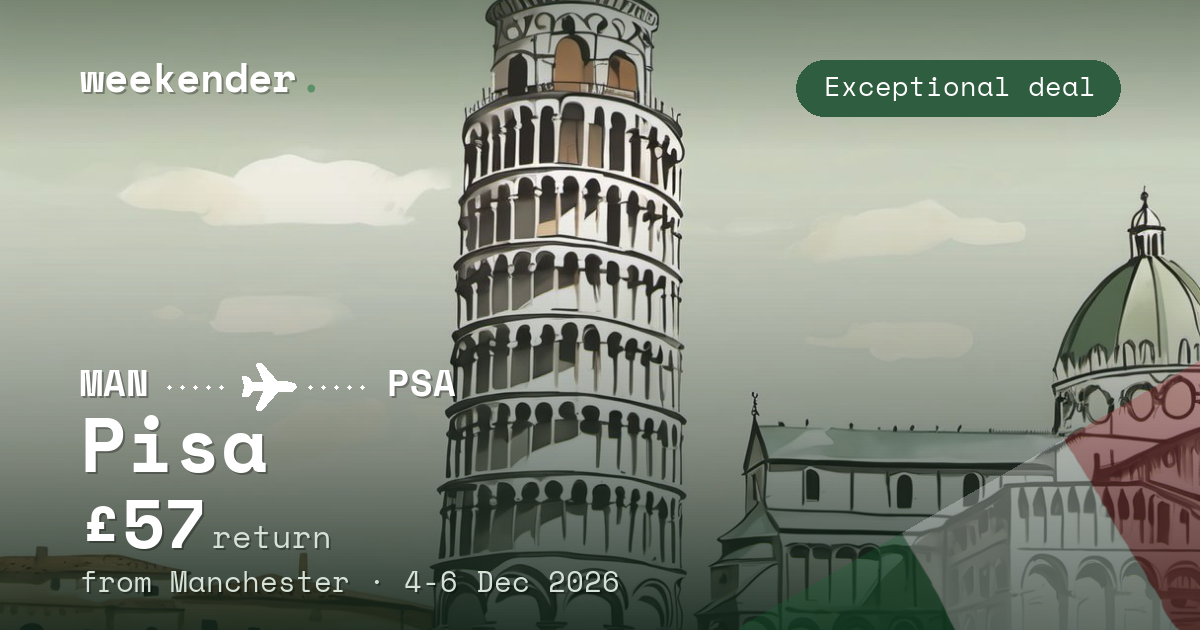 Pisa weekend break from Manchester - £57 return