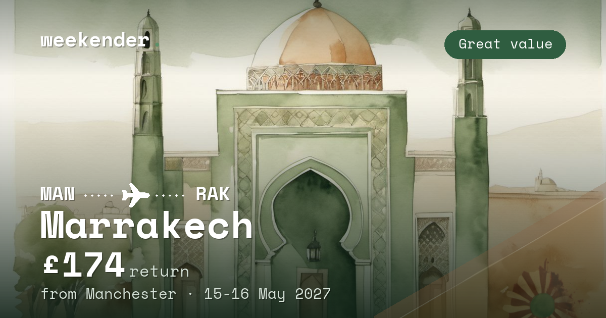 Marrakech weekend break from Manchester - £174 return