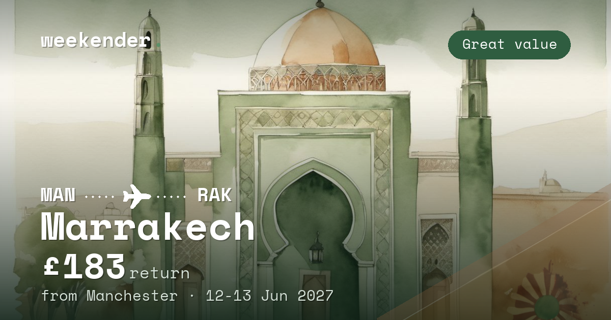 Marrakech weekend break from Manchester - £183 return