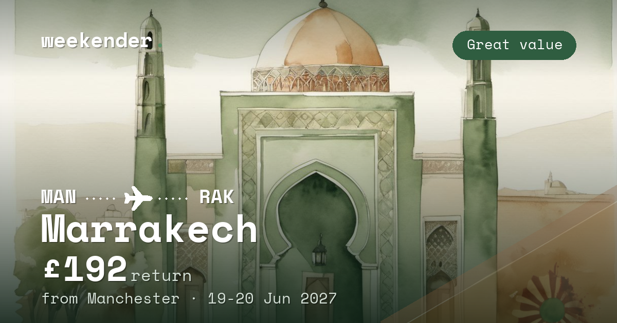 Marrakech weekend break from Manchester - £192 return