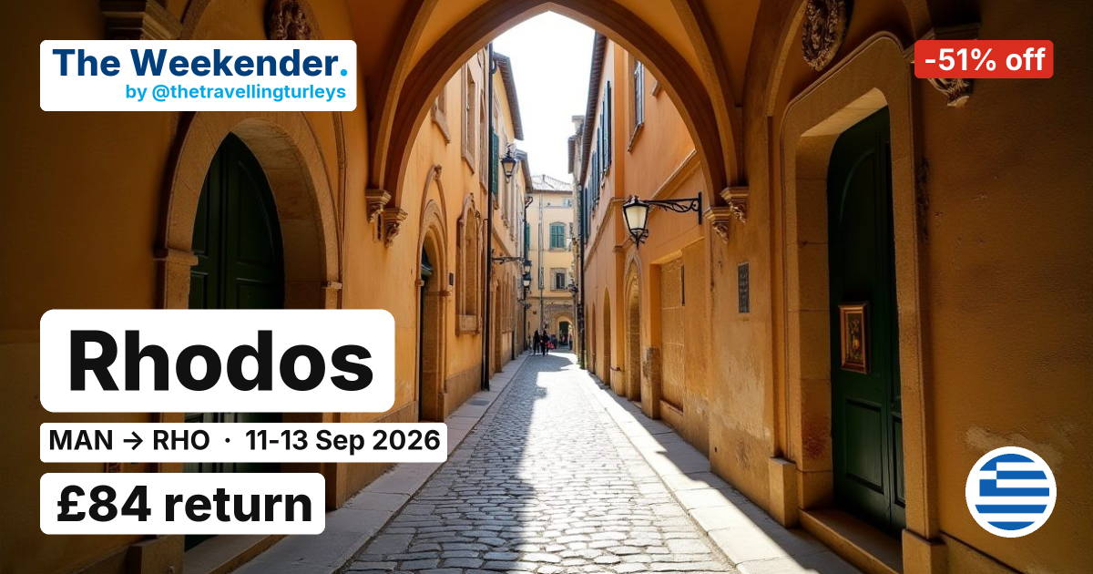 Rhodos weekend break from Manchester - £84 return