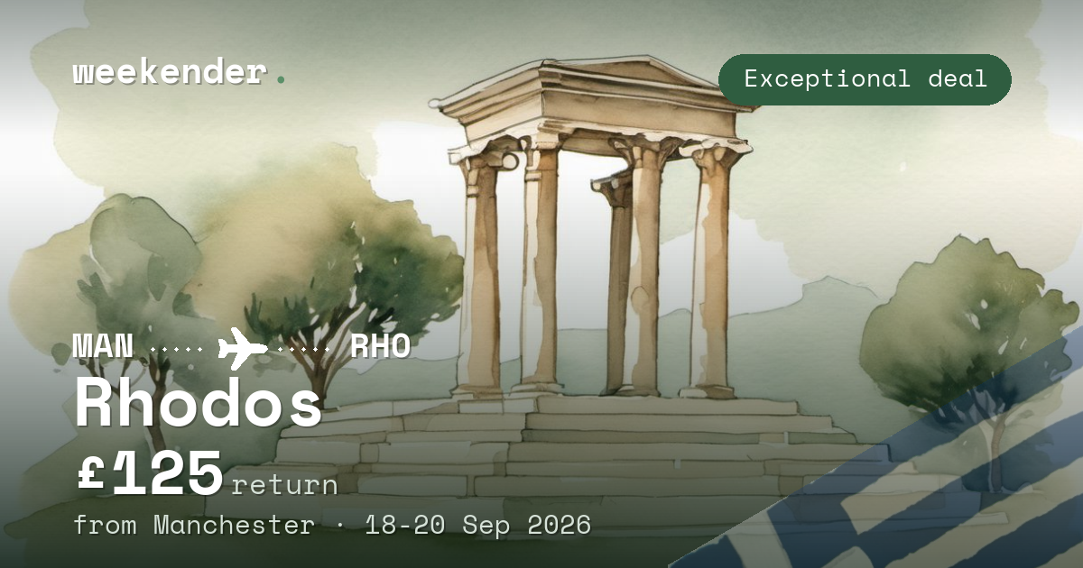 Rhodos weekend break from Manchester - £125 return