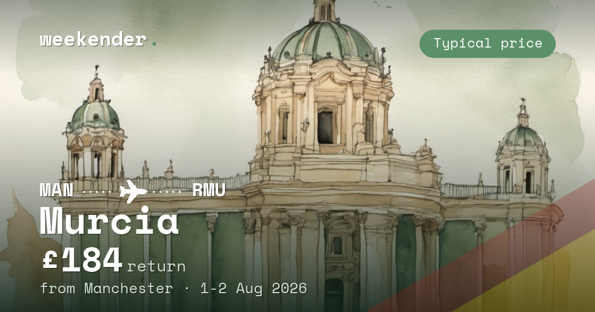 Murcia weekend break from Manchester - £184 return