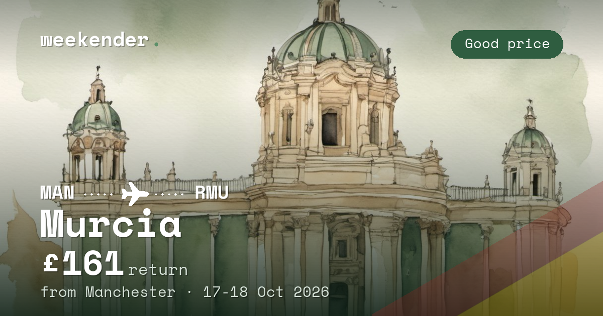 Murcia weekend break from Manchester - £161 return