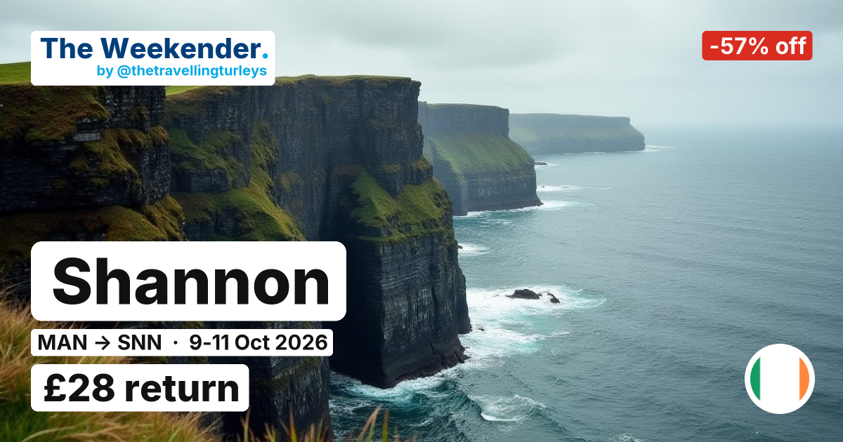 Shannon weekend break from Manchester - £28 return