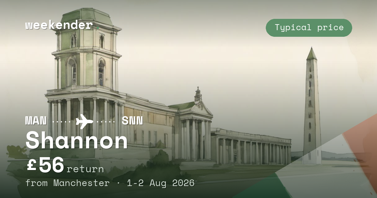 Shannon weekend break from Manchester - £56 return