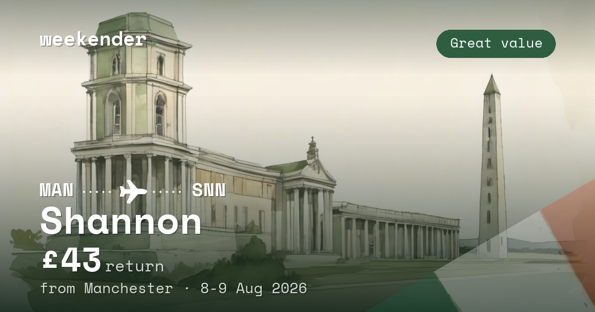 Shannon weekend break from Manchester - £43 return