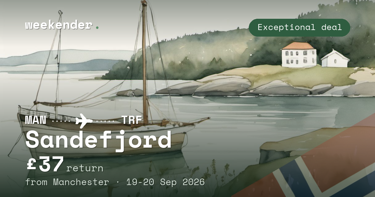 Sandefjord weekend break from Manchester - £37 return