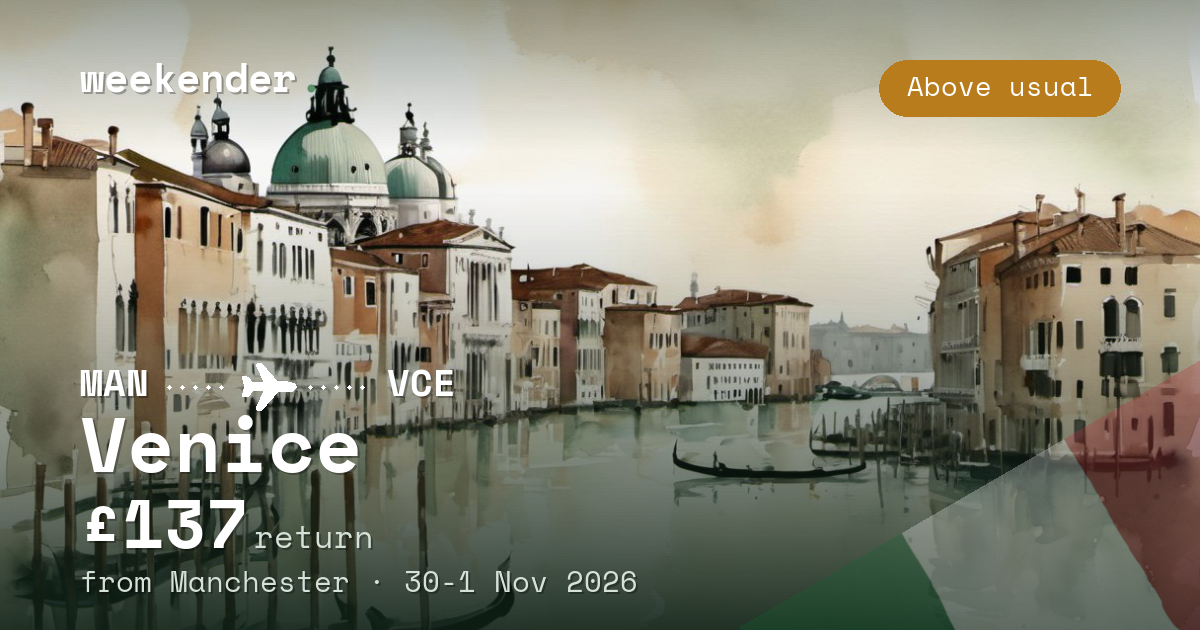 Venice weekend break from Manchester - £143 return