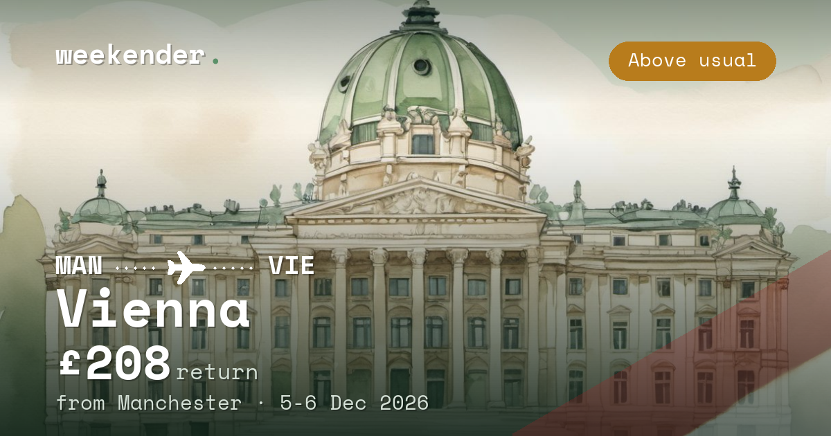 Vienna weekend break from Manchester - £208 return
