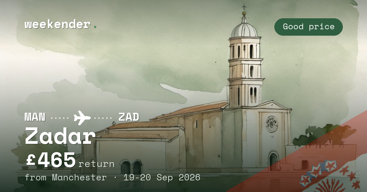 Zadar weekend break from Manchester - £465 return