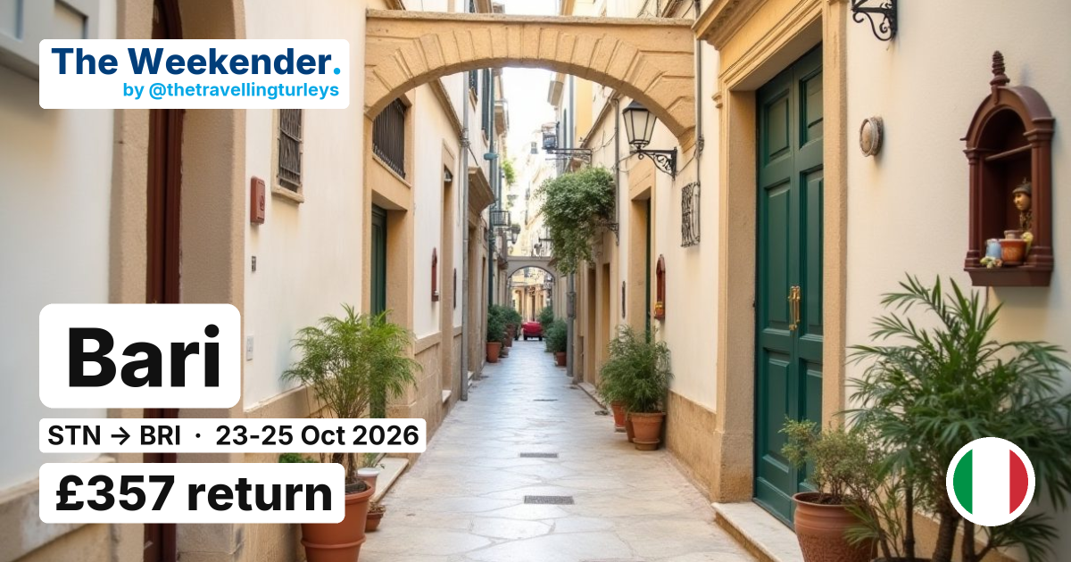 Bari weekend break from London Stansted - £357 return