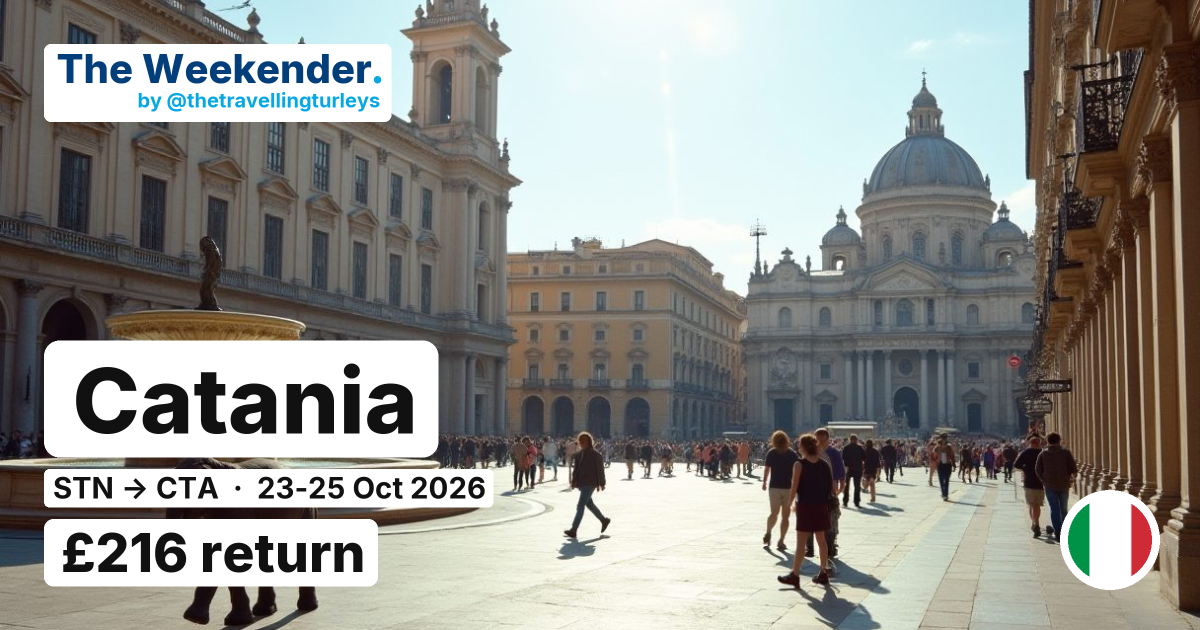 Catania weekend break from London Stansted - £216 return