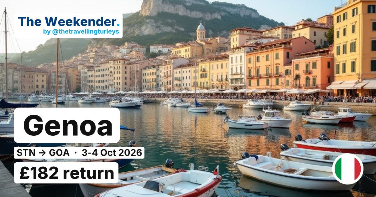 Genoa weekend break from London Stansted - £182 return