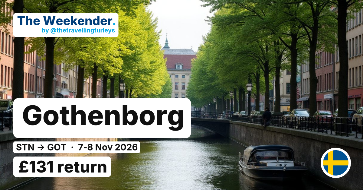 Gothenborg weekend break from London Stansted - £131 return