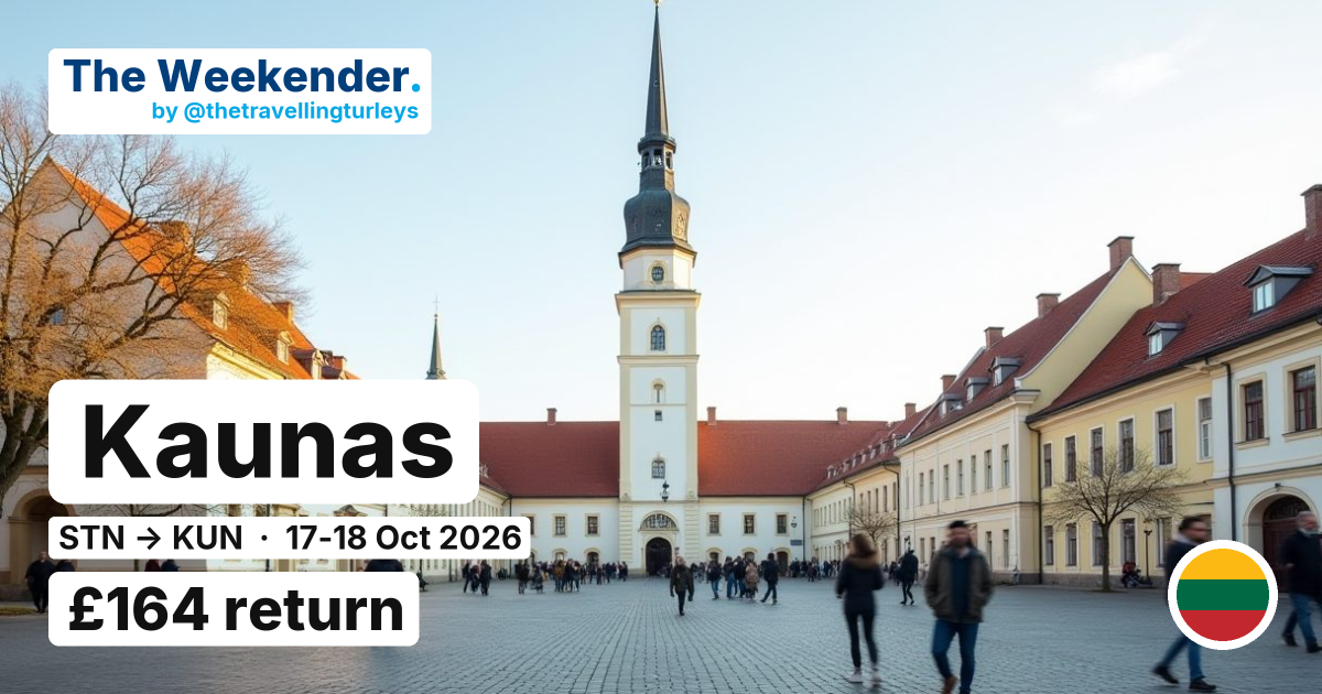 Kaunas weekend break from London Stansted - £164 return
