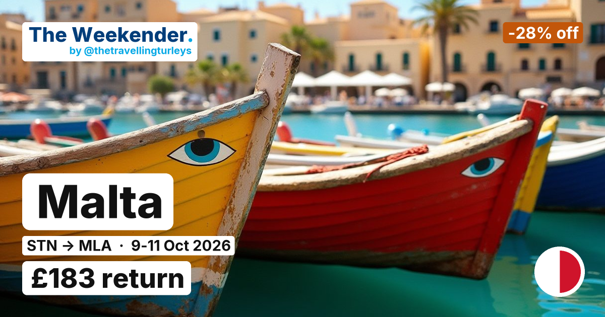 Malta weekend break from London Stansted - £183 return
