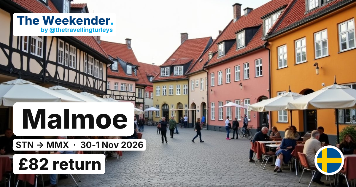 Malmoe weekend break from London Stansted - £82 return
