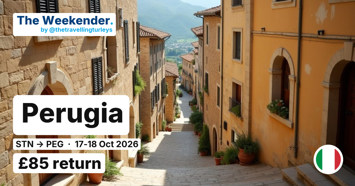 Perugia weekend break from London Stansted - £85 return