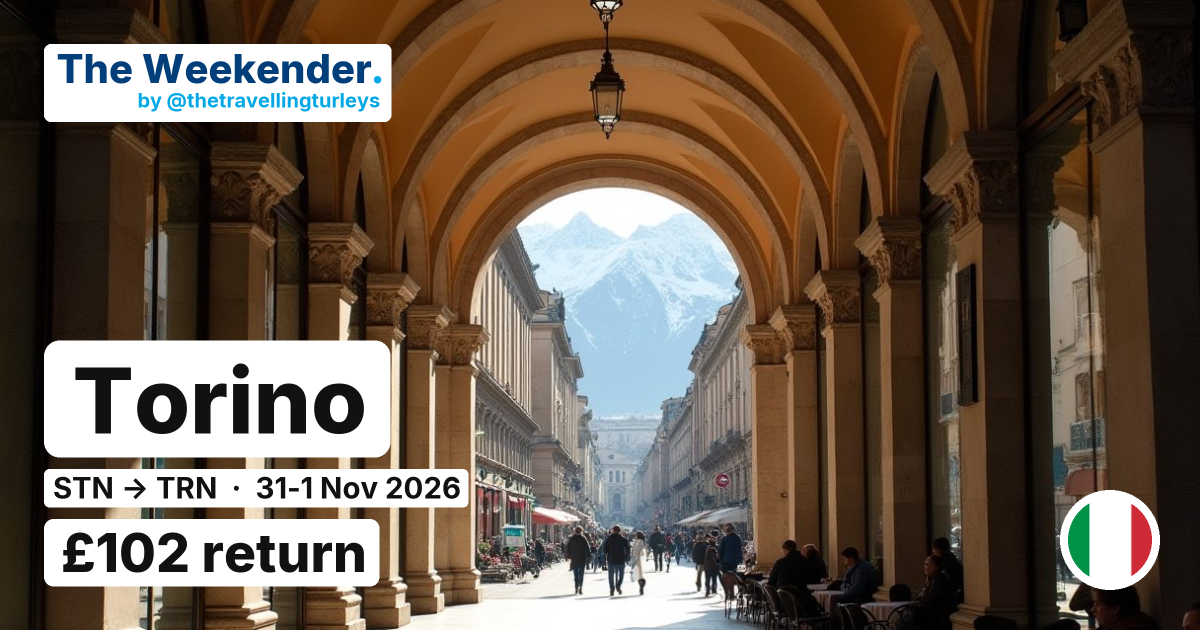 Torino weekend break from London Stansted - £102 return