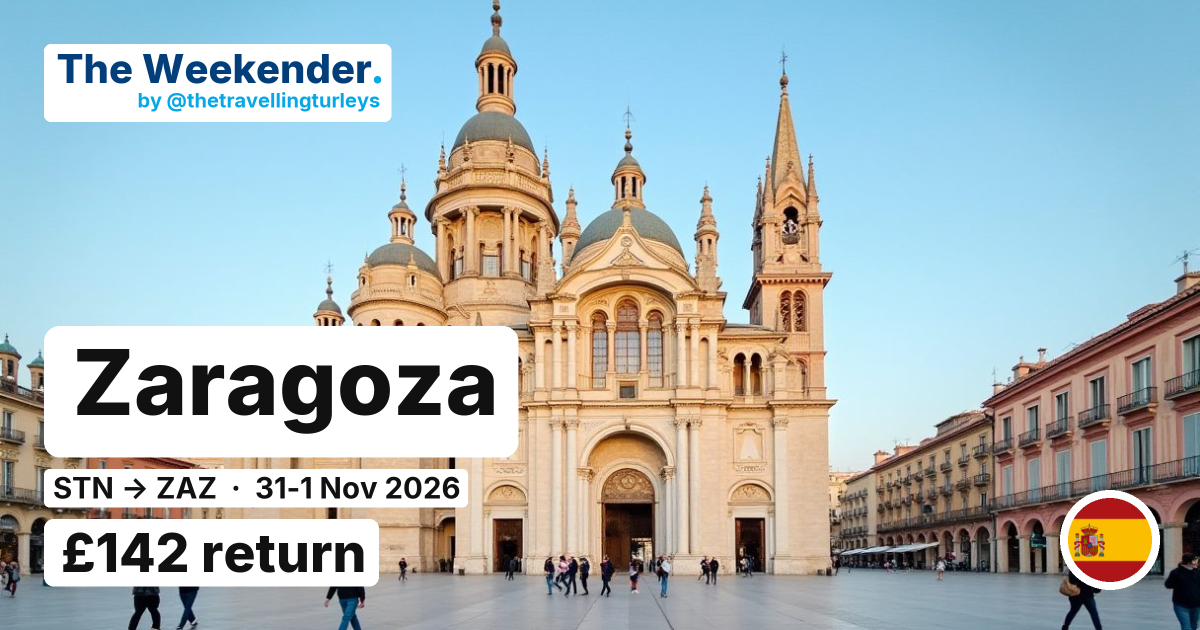 Zaragoza weekend break from London Stansted - £142 return