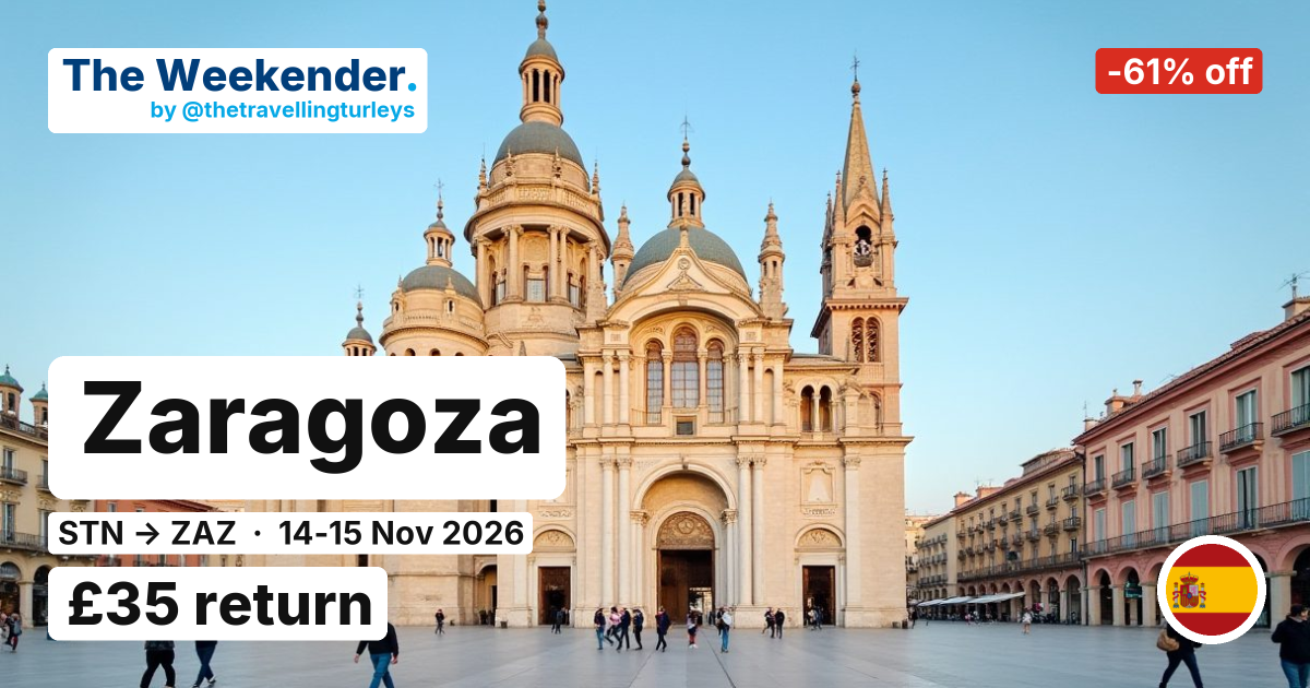 Zaragoza weekend break from London Stansted - £35 return